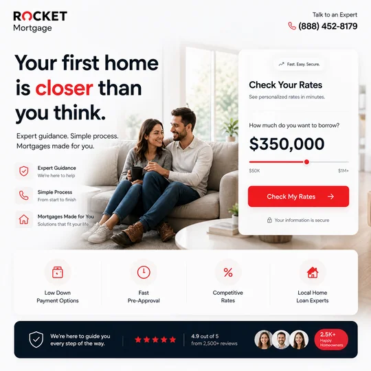 Rocket — First-Time Home Buyers landing page