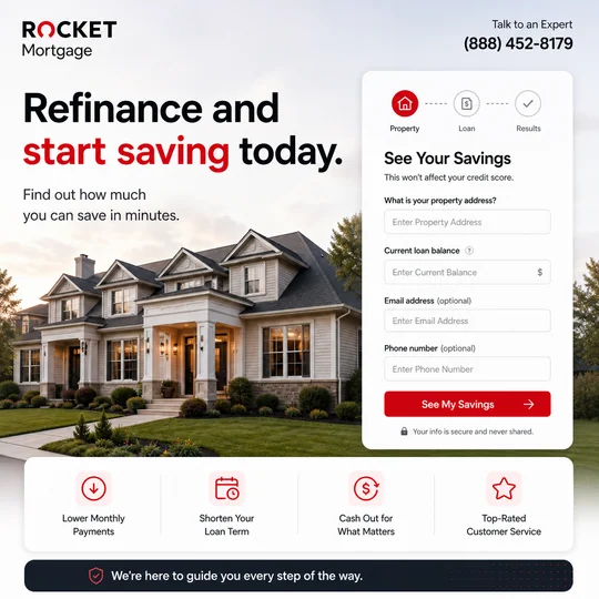Rocket — Refinance landing page