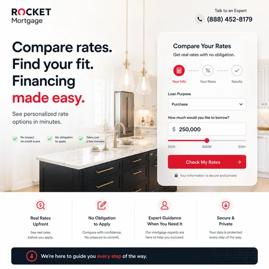 Rocket — Rate-Conscious landing page